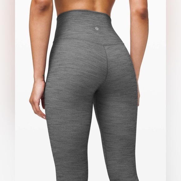Lululemon Align Pant II 25" Mini Heathered Herringbone Heathered White/Black - Picture 4 of 9